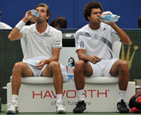 Players drinking water
