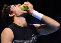 Player biting ball