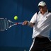 Greg Jones plays a forehand at Brisbane International 2011.