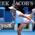 Sam Stosur in action in her first round match at Australian Open 2011.