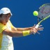 Andrew Whittington plays at backhand during his second match match at the 2011 Australian Open juniors' tournament.