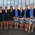 The Italian and Australian Fed Cup teams pose together before the official dinner in Hobart. TENNIS AUSTRALIA