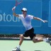Bernard Tomic in action during the Caloundra International final. Photo: Rob Hamilton