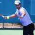Bernard Tomic takes on Grega Zemlja in the Caloundra International final. Photo: Rob Hamilton