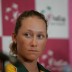 Sam Stosr at the Fed Cup Press Conference following the draw ceremony in Hobart. Credit: Dave Clifford