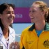 All smiles now ... Flavia Pennetta and Sam Stosur enjoy a lighter moment ahead of their clash on Saturday. DAVID CLIFFORD