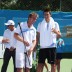 Grega Zemlja (left) is crowned the 2011 Caloundra International men's singles champion with Aussie Bernard Tomic finishing runner-up. Photo: Rob Hamilton