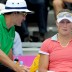 Dave Taylor has a word to Sam Stosur. AFP