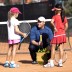 3rd of June 2011. Coach Steve Riley chats to Erika Bollweg (l) and Mary-Anisha Jayakody (r) at the National Talent Development Camp. Mark Riedy.