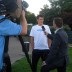 Bernard Tomic talks to the media after his third round win over Robin Soderling at Wimbledon.