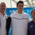 New star signing (l to r:) Tournament Director Cameron Pearson, Bernard Tomic and Queensland Minister for Sport Phil Reeves.