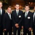 The Australian Davis Cup team lines up before the official dinner. GETTY IMAGES