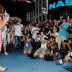 The media pack in front of Sam Stosur in Times Square. Getty Images