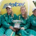 Australia's 2011 champion Junior Fed Cup team (l to r): Ken Richardson (captain), Belinda Woolcock, Brooke Rischbieth and Ash Barty; ITF