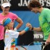 Sam Stosur (left) and Rafael Nadal with a MLC Tennis Hot Shot. GETTY IMAGES