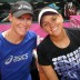 Sam Stosur (left) and Casey Dellacqua during a training session at the Forum Fribourg in Fribourg, Switzerland. TENNIS AUSTRALIA