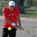 Gavin Van Peperzeel in action at the men's Pro Tour event at the Mildura Lawn Tennis Club in Mildura, Victoria; Graham Clews