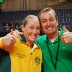 Sam Stosur (left) and Dave Taylor enjoy the win in Fribourg. TENNIS AUSTRALIA