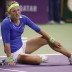 Victoria Azarenka after injuring her left foot during her semifinal match at the WTA Qatar Open in Doha; Getty Images