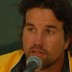 Pat Rafter addresses the press