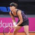 Sam Stosur displays intense focus during the Aussie Fed Cup team's Thursday practice session at Porsche Arena in Stuttgart; Tennis Australia