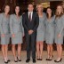 The Australian Fed Cup team at the Official Team Dinner: (L-R) Sam Stosur, Jarmila Gajdosova, captain David Taylor, coach Nicole Bradtke, Casey Dellacqua and Olivia Rogowska; Tennis Australia