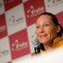 Sam Stosur chats to the media following her win in the opening singles match of the Australia v Germany Fed Cup tie; Getty Images