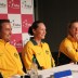 (L-R) David Taylor, Sam Stosur and Olivia Rogowska at the pre-tie media conference; Tennis Australia