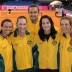 The Australian team of (L-R) Casey Dellacqua, Sam Stosur, captain David Taylor, Jarmila Gajdosova and Olivia Rogowska pose for a photo at Stuttgart's Porsche Arena; Tennis Australia