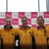 The Australian Fed Cup team (L-R) Casey Dellacqua, Sam Stosur, Jarmila Gajdosova, Olivia Rogowska and captain David Taylor; Tennis Australia