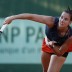Australia's Jarmila Gajdosova serves Magdalena Rybarikova in their first round match on Day 3 at Roland Garros. Gajdosova advanced to round two when Rybarikova retired down 6-3 4-1 due to a back injury; Getty Images
