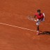 Spain's Rafael Nadal, the second seed in Paris, serves during his 6-2 6-2 6-1 destruction of Italy's Simone Bolleli in the opening round on Day 3 at Roland Garros; Getty Images