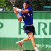 Aussie Bernard Tomic is airborne when playing a backhand during his first round match against Austrian qualifier Andreas Haider-Maurer, which he won 7-6(5) 6-3 6-3; Getty Images