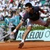 World No.1 Novak Djokovic stretches for a ball during his straight set victory over Roger Federer in the French Open semifinals on Friday; Getty Images