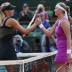 Russia's Maria Sharapova (L) shakes hands with Petra Kvitova of the Czech Republic, following Sharapova's 6-3 6-3 win in the French Open semifinals; Getty Images