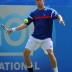Matthew Ebden plays a forehand against Britain's Josh Goodall in the final round of qualifying at the ATP event in Easbourne. Ebden's victory sent him through to the main draw, where he lost to Belgian Steve Darcis in the first round; Getty Images