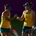 Despite Stosur (right) and Dellacqua losing 6-1 6-1 to the Spaniards, they managed to keep their spirits fairly high on court during the London 2012 tennis event; Getty Images