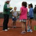 Kim Davis providing some feedback to Tessa Zappone, Charlie Hargreaves and Bronte Zerafa