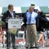 Spain's Manuel Orantes, the 1975 US Champion over Jimmy Connors, receives his blue blazer after being inducted into the International Tennis Hall Of Fame July 14, 2012 in Newport, Rhode Island. Others inducted included Mike Davies and Randy Snow, both posthumously; Getty Images