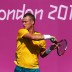 Lleyton Hewitt plays a forehand in a practice session ahead of the 2012 London Olympic Games at Wimbledon; Getty Images