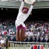 Serena Williams jumps for joy after capturing her fifth ladies' singles title at Wimbledon; Getty Images