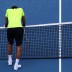 Juan Martin Del Potro leans on the net after losing a point to Novak Djokovic during their semifinal match at the Cincinnati Masters. Djokovic won 6-3 6-2; Getty Images