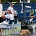 Lleyton Hewitt and Bernard Tomic at a practice session at US Open 2012. MARK RIEDY