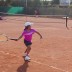 Rishika Rajagopalan preparing for a forehand.