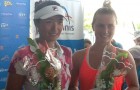 Cairns Tennis International finalists: Ling Zhang (left) and Sacha Jones. TENNIS AUSTRALIA