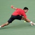 Novak Djokovic demonstrates his trademark flexibility and retrieving skills in his second round victory over Grigor Dimitrov at the Shanghai Rolex Masters in Shanghai, China; Getty Images