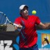 Ben Mitchell in action during his quarterfinal match against Adam Feeney during the Australian Open Play-off; Jason Lockett