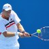 Greg Jones of Australia plays a backhand in his first round doubles match with Alex Bolt of Australia against Santiago Giraldo and Alejandro Falla of Colombia during day three of the 2013 Australian Open at Melbourne Park on January 16, 2013 in Melbourne, Australia; Getty Images Greg Jones - 2013 Australian Open - Day 3