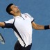 Novak Djokovic hits a serve in his quarterfinal match against Tomas Berdych at Australian Open 2013; Getty Images