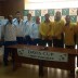 The teams line up during the official draw ceremony for the Australia v Uzbekistan Davis Cup tie in Namangan, Uzbekistan; Tennis Australia